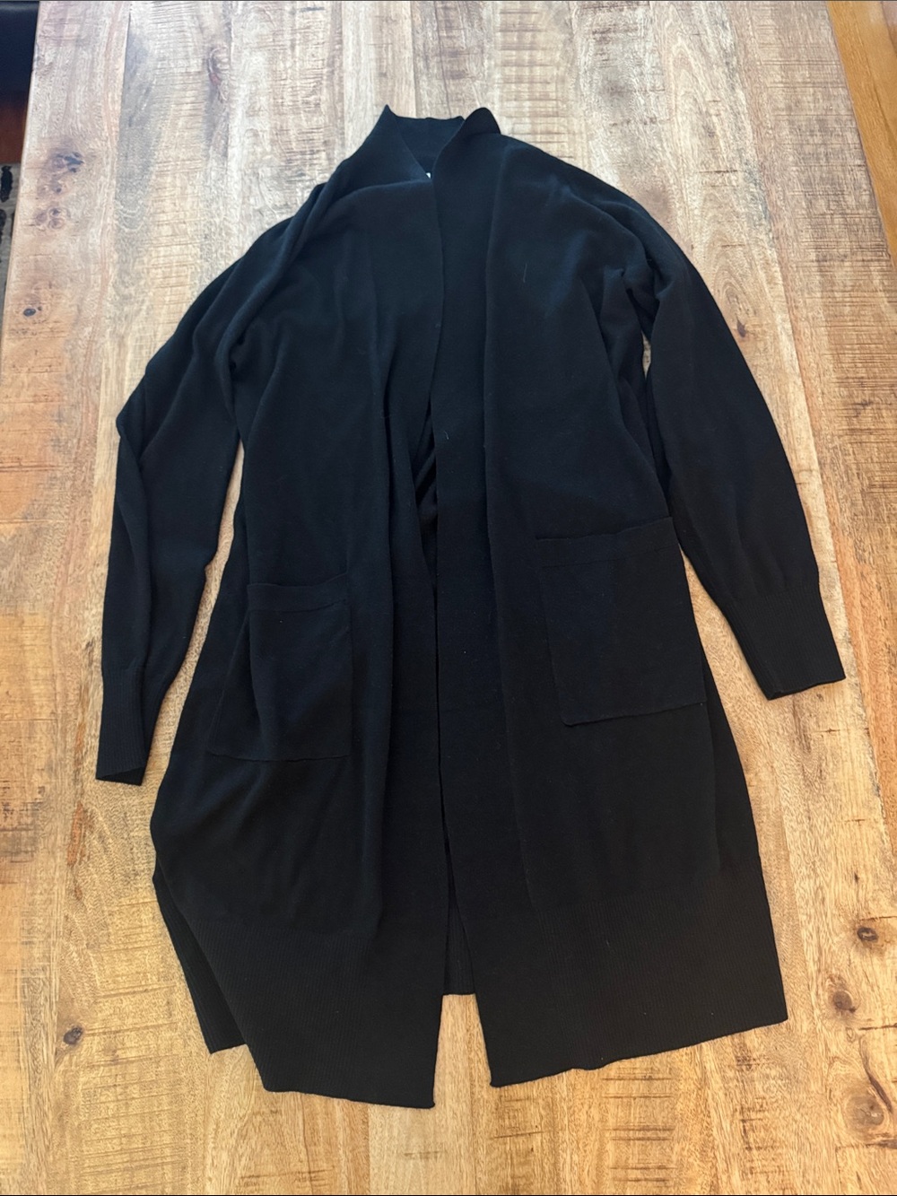 A new day Black Open-Front Longline Women's Cardigan Sweater NEW NWT SMALL